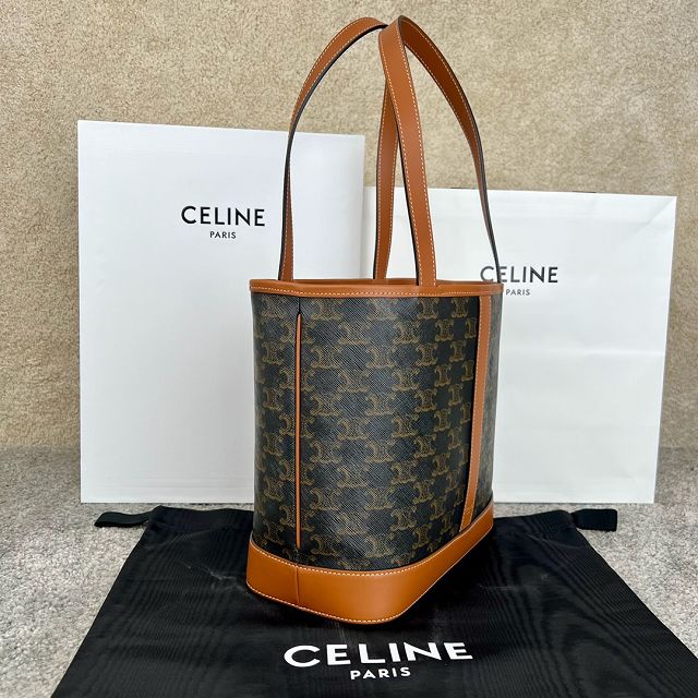 Celine original triomphe canvas small cabas 115082 tan