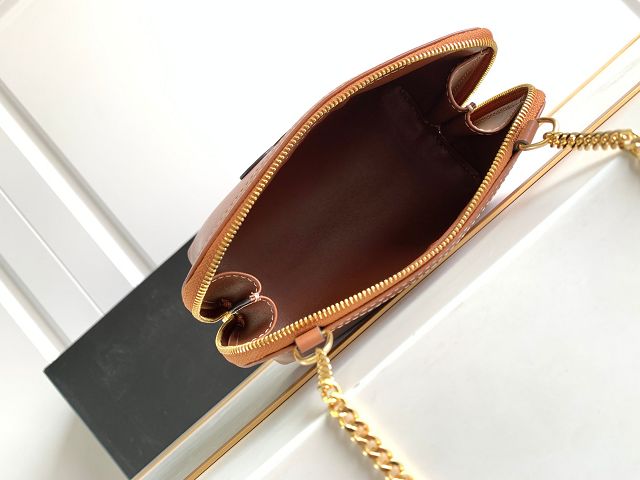 Celine original calfskin clutch with chain 10E382 tan