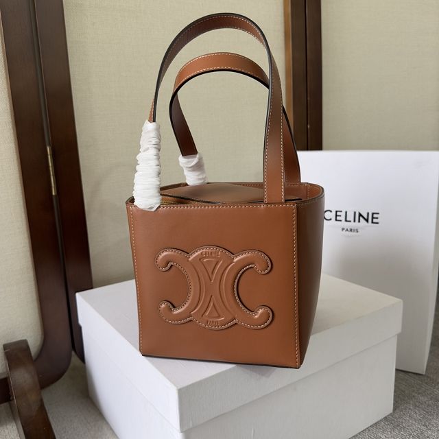 Celine original calfskin triomphe cube bag 199202 tan