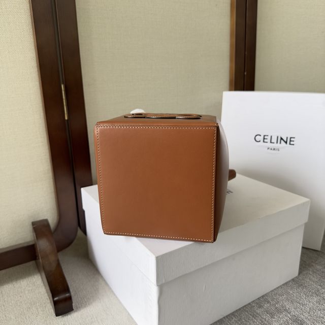 Celine original calfskin triomphe cube bag 199202 tan