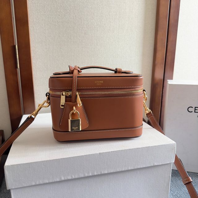 Celine original calfskin vanity case 119463 tan