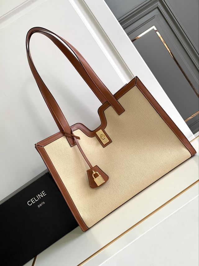 Celine original canvas cabas 16 soft bag 112583 natural