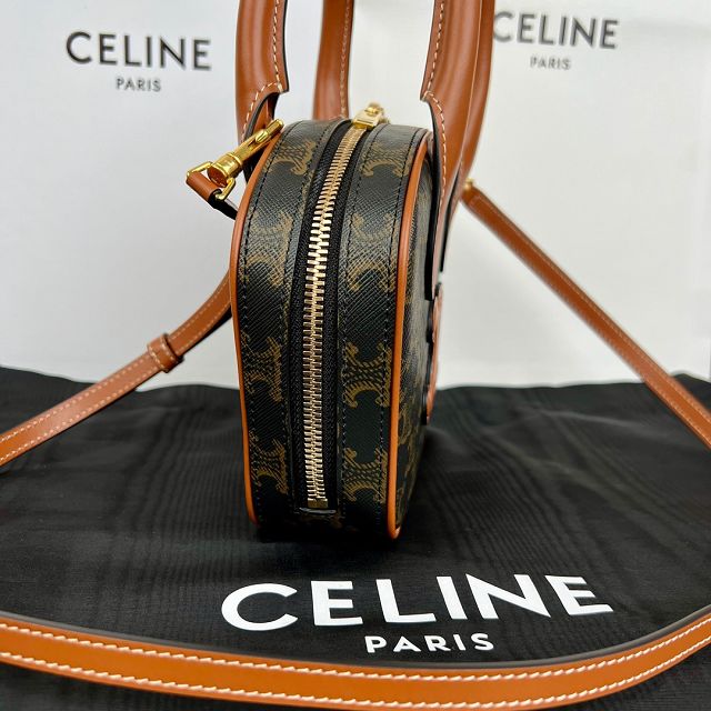 Celine original canvas small bowling bag 110462 tan