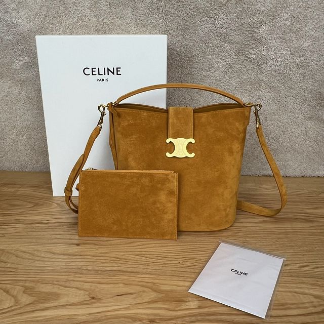 Celine original suede calfskin medium louise bag 116613 brown