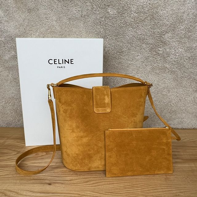 Celine original suede calfskin medium louise bag 116613 brown