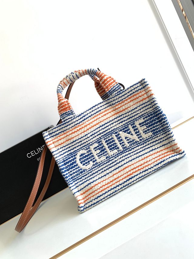 Celine original textile small cabas thais 199162 blue&orange