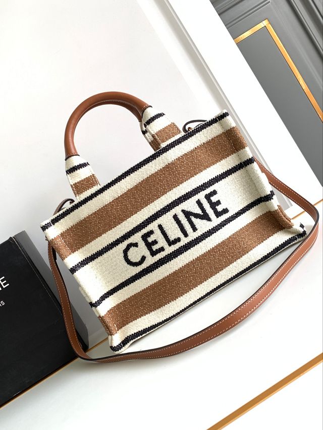 Celine original textile small cabas thais 199162 white&tan