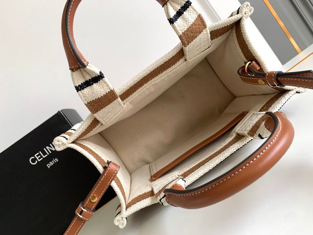 Celine original textile small cabas thais 199162 white&tan