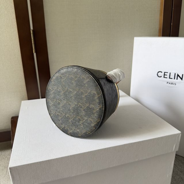 Celine original triomphe canvas cosmetic case 111353 tan