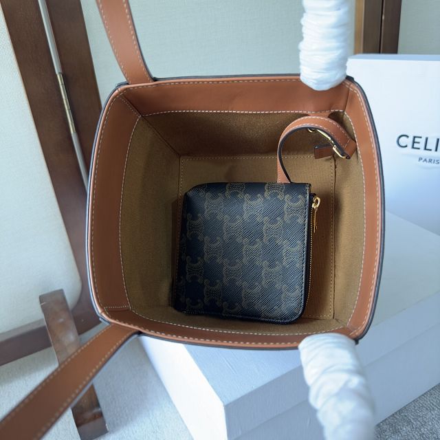 Celine original triomphe canvas cube bag 199202 tan