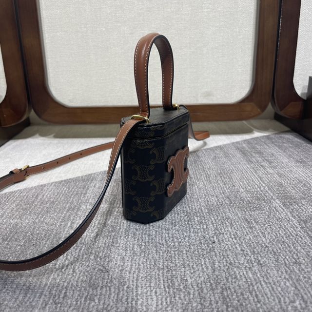 Celine original triomphe canvas lock bag 199602 tan