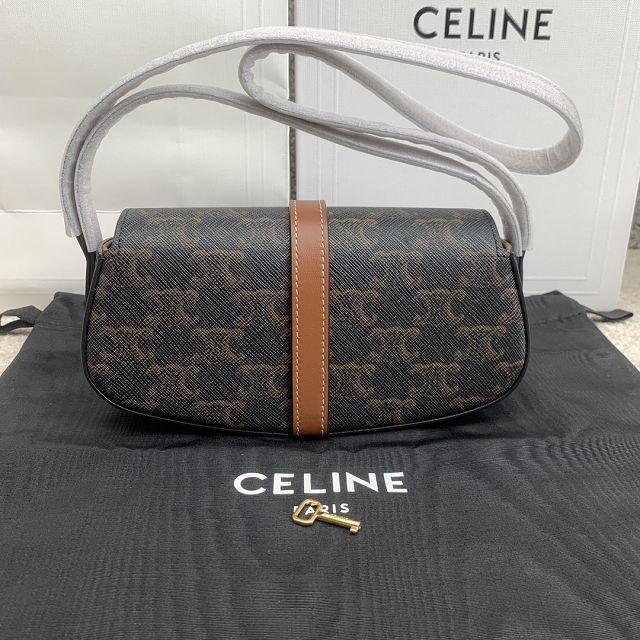 Celine original triomphe canvas mini tabou clutch 101592 tan