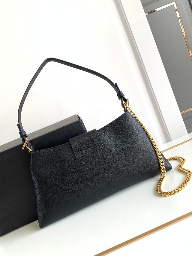 Celine original triomphe chain shoulder bag 113673 black