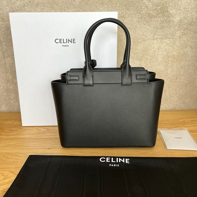 Celine original calfskin conti medium handbag 199873 black