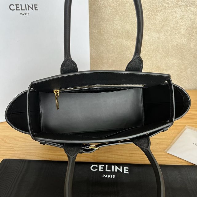 Celine original calfskin conti medium handbag 199873 black