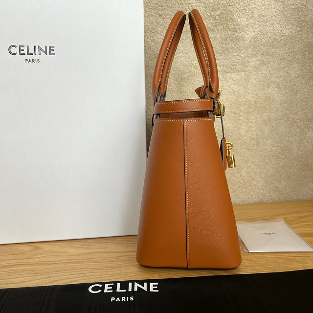 Celine original calfskin conti medium handbag 199873 tan