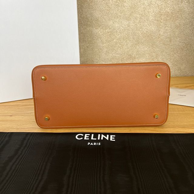 Celine original calfskin conti medium handbag 199873 tan