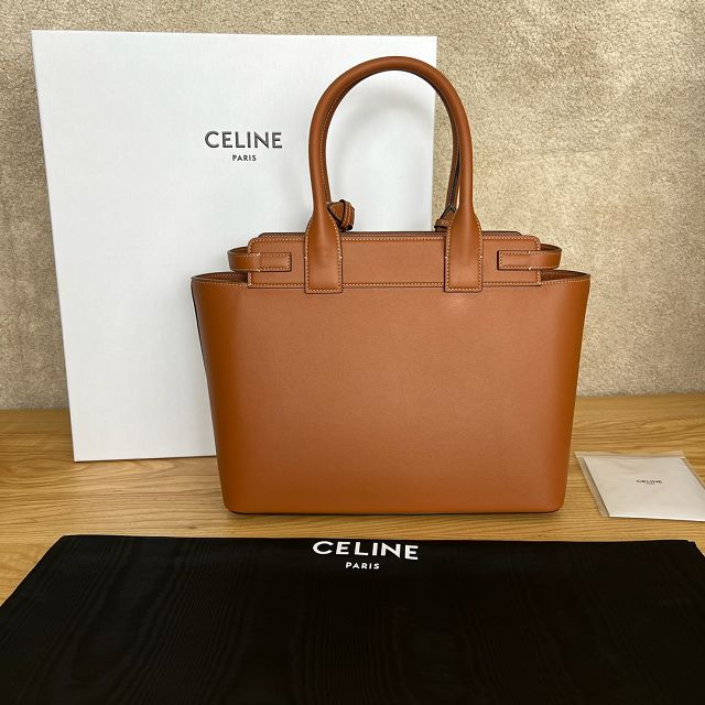 Celine original calfskin conti medium handbag 199873 tan