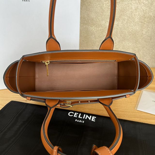 Celine original calfskin conti medium handbag 199873 tan