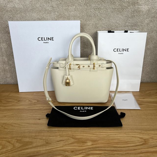 Celine original calfskin conti small handbag 114543 beige