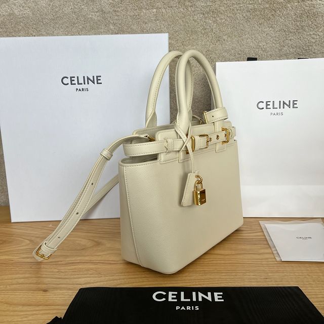 Celine original calfskin conti small handbag 114543 beige