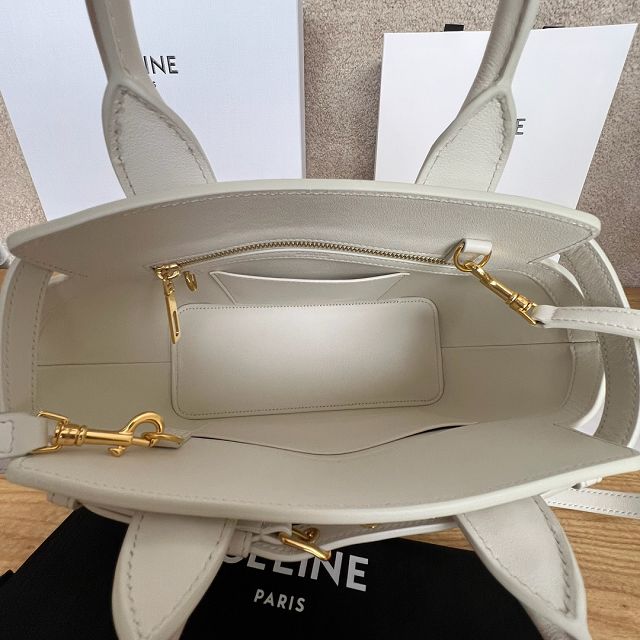 Celine original calfskin conti small handbag 114543 white