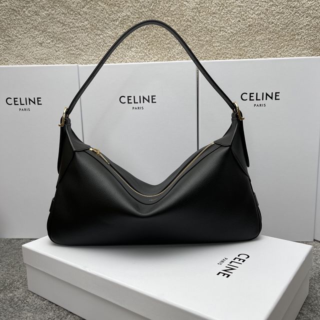 Celine original calfskin medium romy bag 197443 black