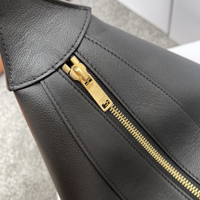 Celine original calfskin medium romy bag 197443 black