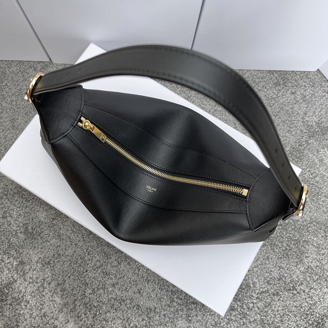 Celine original calfskin medium romy bag 197443 black