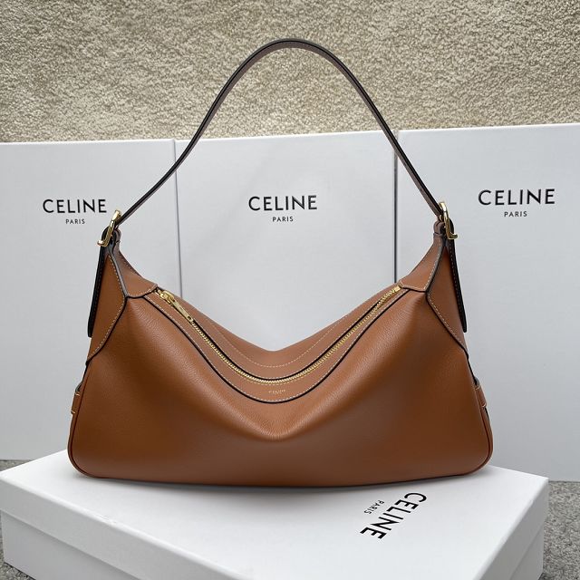 Celine original calfskin medium romy bag 197443 tan