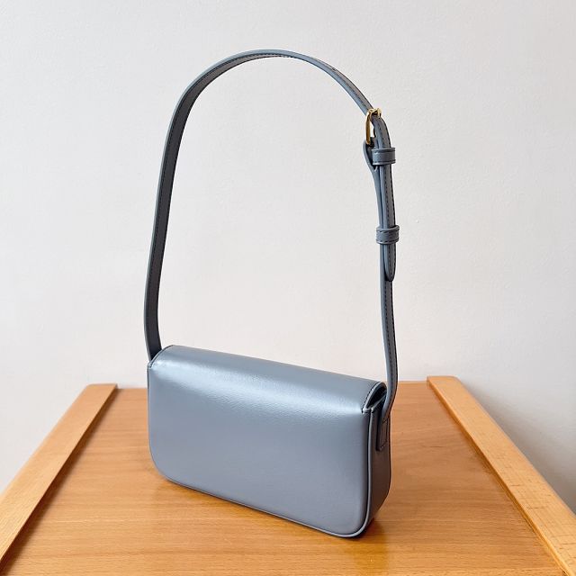 Celine original calfskin triomphe shoulder bag 194143 light blue