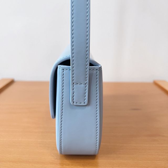 Celine original calfskin triomphe shoulder bag 194143 sky blue