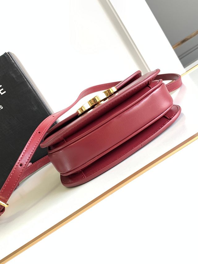 Celine original patent calfskin mini besace bag 10L063 bordeaux