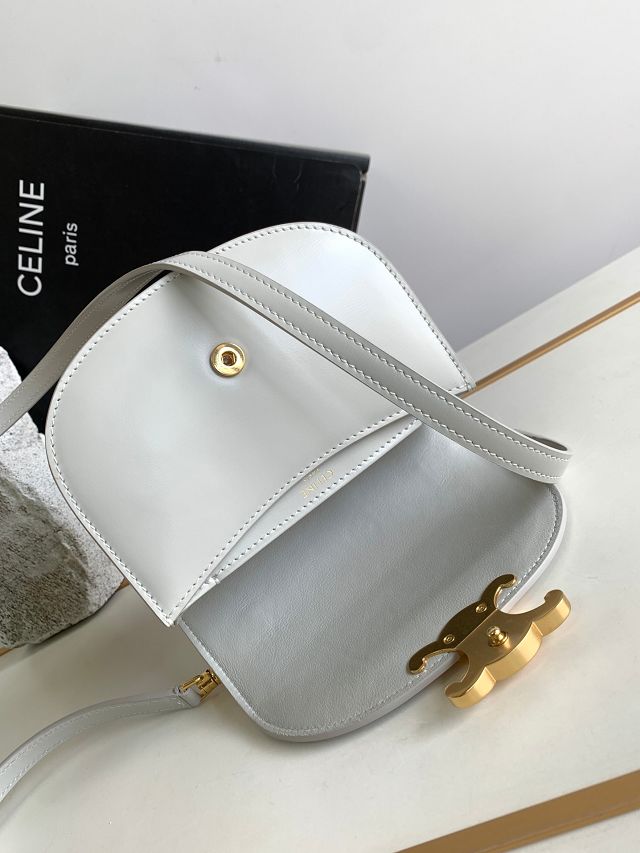 Celine original patent calfskin mini besace bag 10L063 light grey