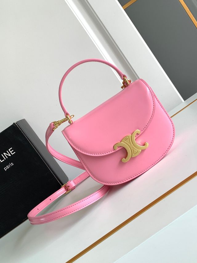 Celine original patent calfskin mini besace bag 10L063 pink