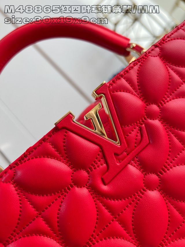 Louis vuitton original lambskin capucines east west MM M25284 red