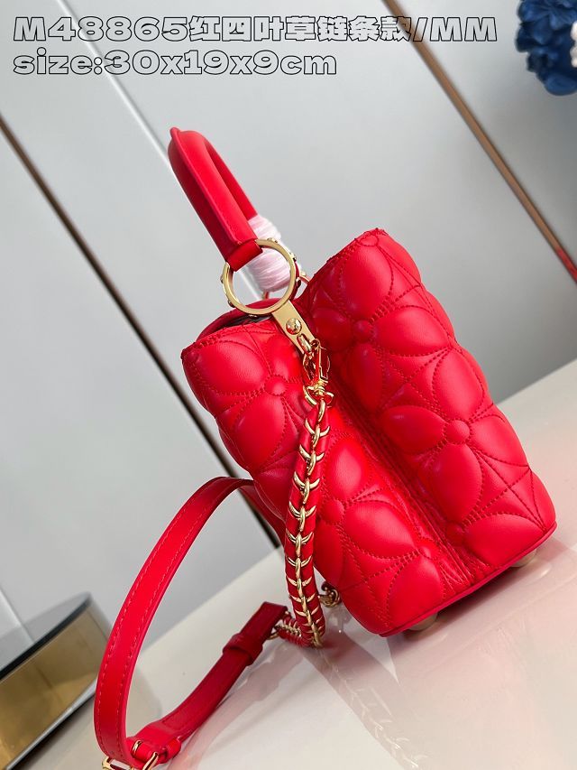 Louis vuitton original lambskin capucines east west MM M25284 red