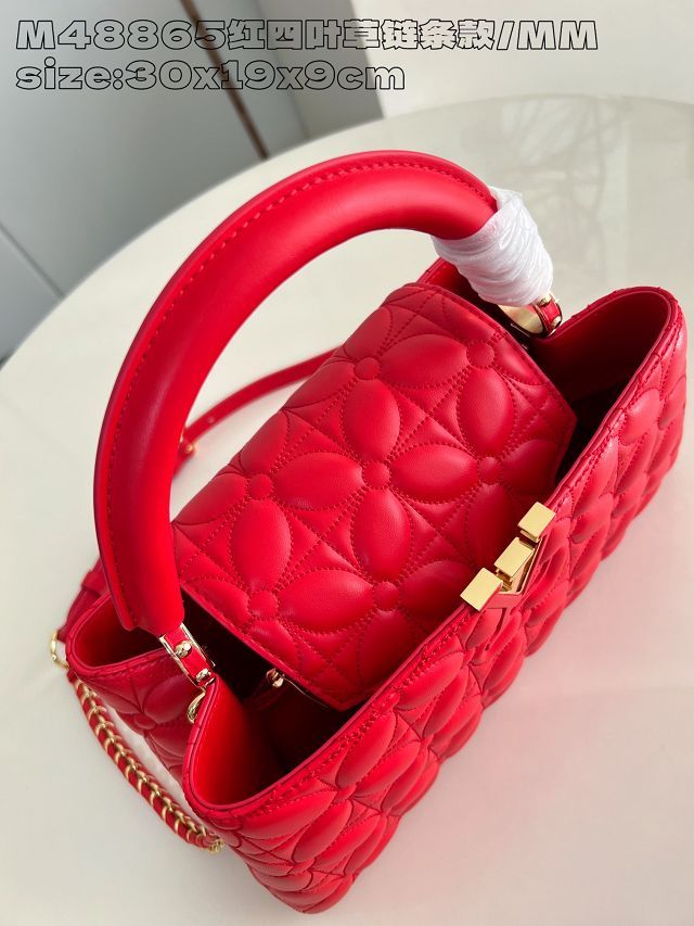 Louis vuitton original lambskin capucines east west MM M25284 red