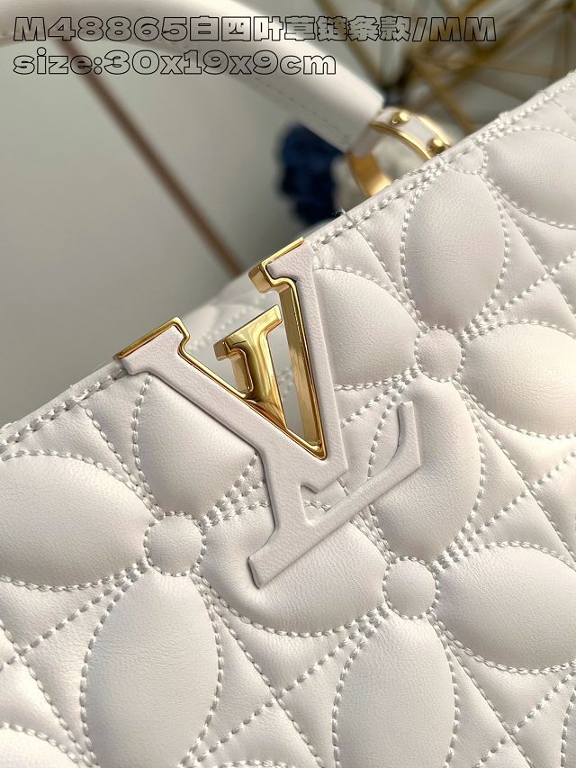 Louis vuitton original lambskin capucines east west MM M25284 white