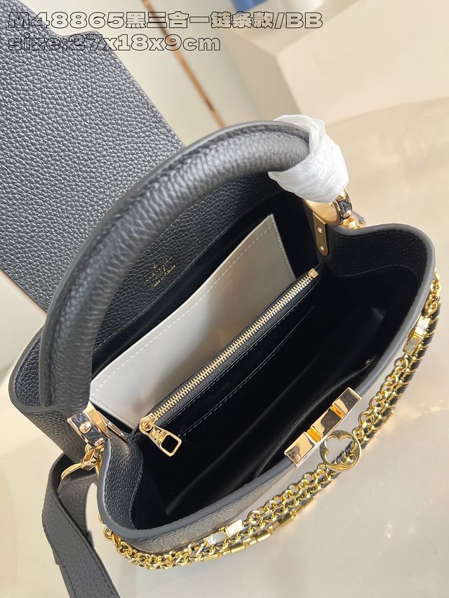 Louis vuitton original calfskin capucines BB M12345 black