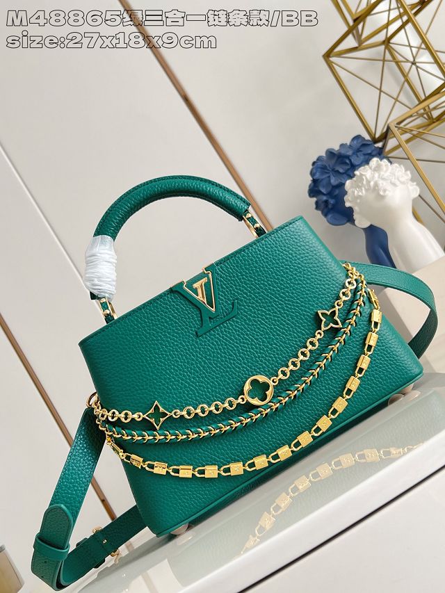 Louis vuitton original calfskin capucines BB M12345 green