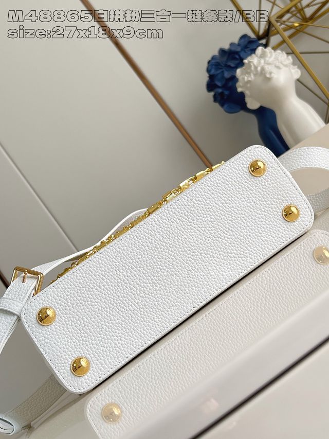 Louis vuitton original calfskin capucines BB M12345 white