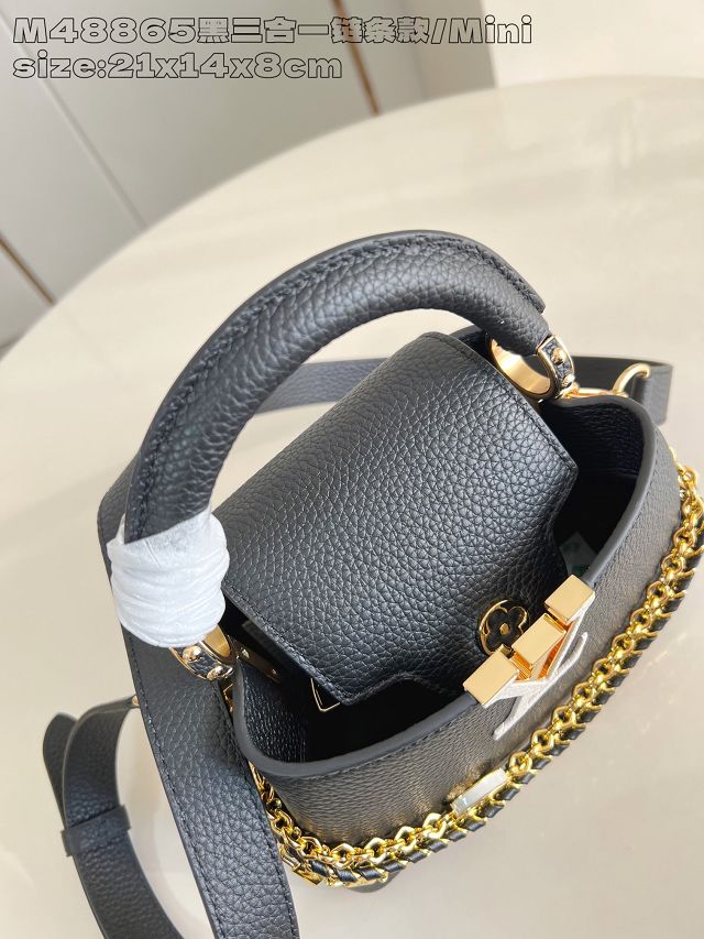 Louis vuitton original calfskin capucines mini M11906 black