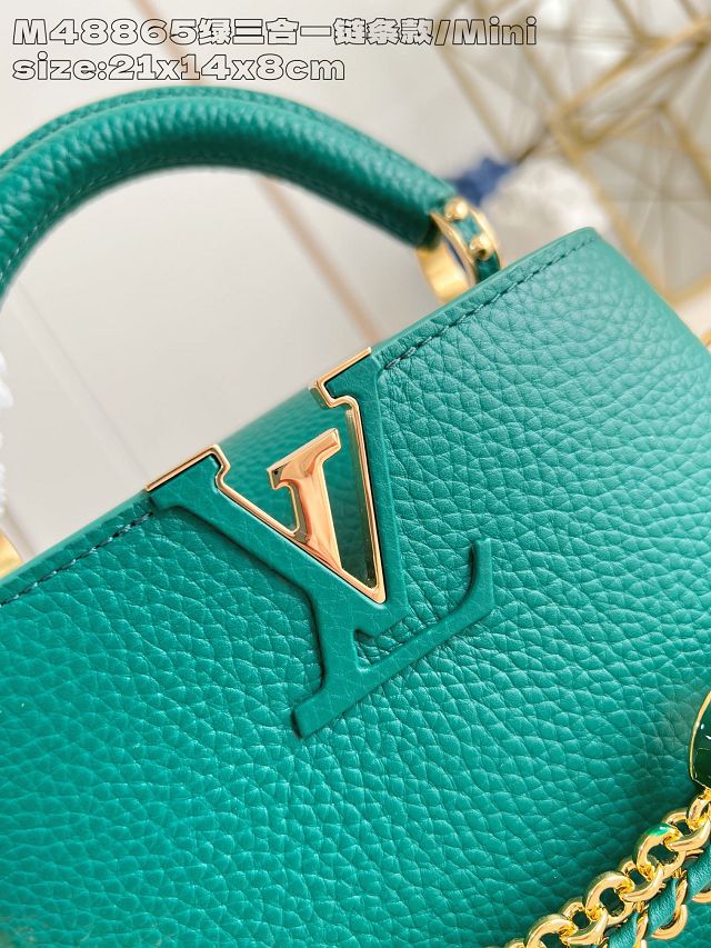 Louis vuitton original calfskin capucines mini M11906 green