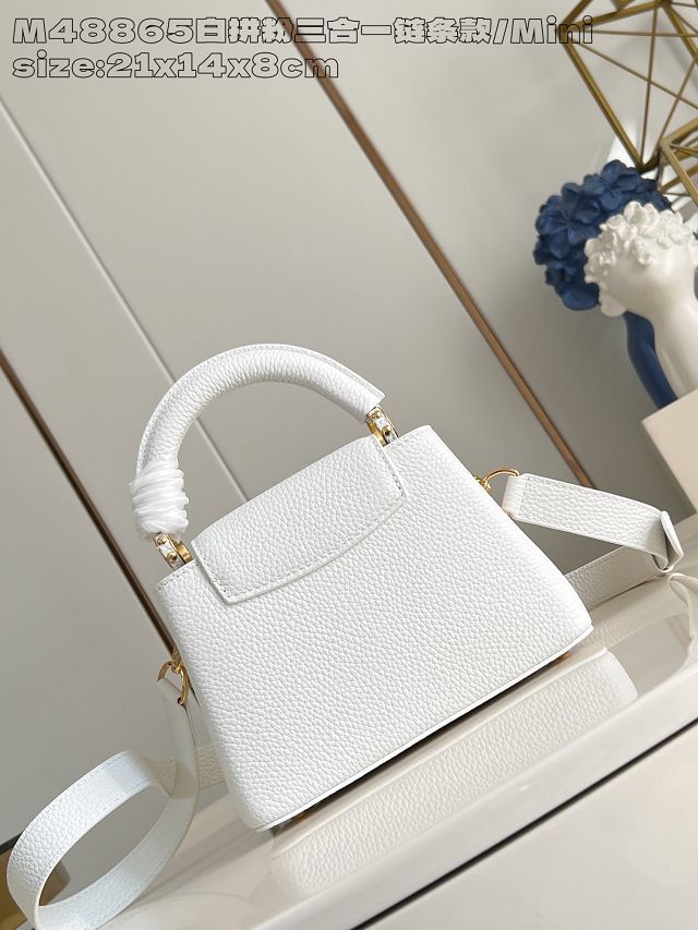 Louis vuitton original calfskin capucines mini M11906 white