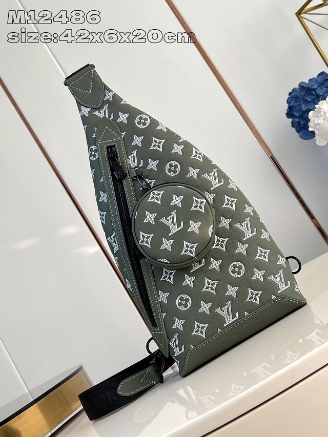 Louis vuitton original calfskin duo slingbag M12486 green