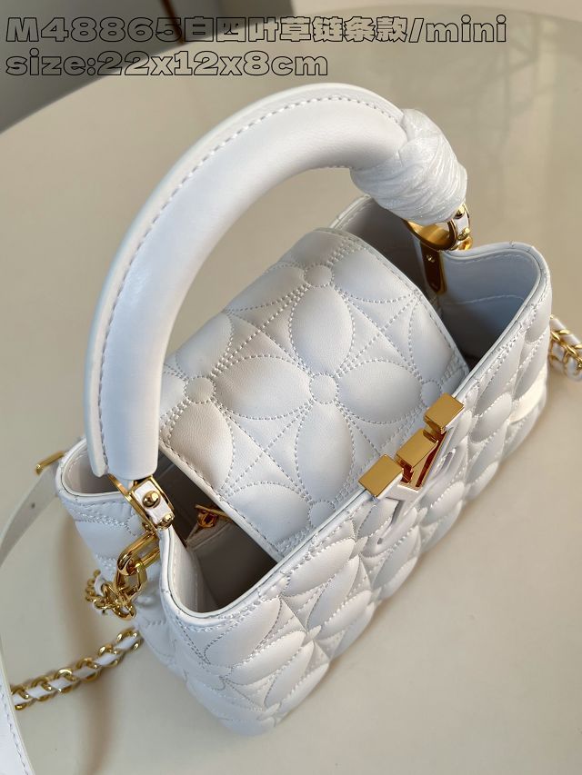 Louis vuitton original lambskin capucines east west mini M25283 white