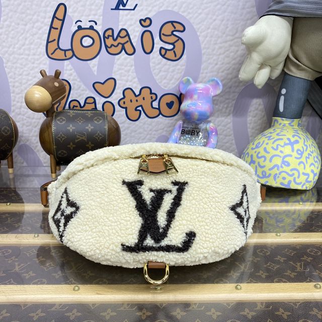 Louis vuitton original shearling bumbag M11799 white