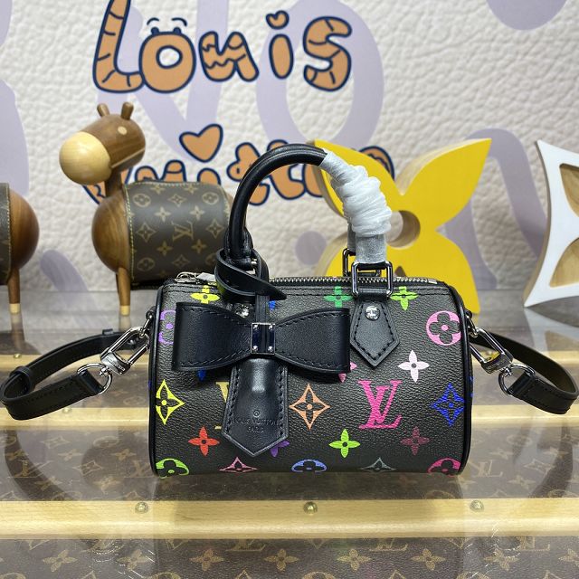 Louis vuitton original monogram canvas nano speedy M13406 black