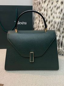 Valextra original calfskin iside medium bag 56028 blackish green